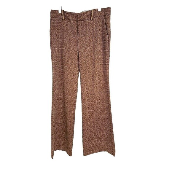 Zara Basic Tweed Wide Leg Mid Rise Pants 34" Multi-Color Yellow Women’s US 12 - Picture 1 of 9